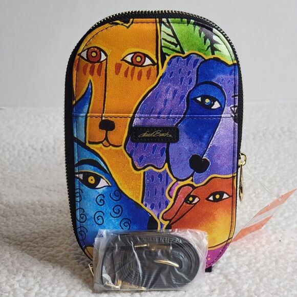 Monarque Signature Series Laurel Burch Dogs & Doggies Crossbody Wallet Purse NWT - Picture 3 of 7